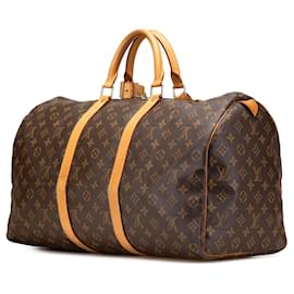 Louis Vuitton-Louis Vuitton Brown Monogram Keepall 50-Brown