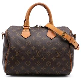 Louis Vuitton-Louis Vuitton Brown Monogram Speedy Bandouliere 25-Brown