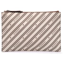 Givenchy-Givenchy Brown Canvas Logo Clutch-Brown,Beige