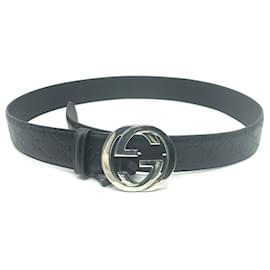 Gucci-Cinto de couro com o logotipo entrelaçado G da GUCCI-Outro