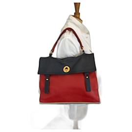 Yves Saint Laurent Muse 2 Leather Handbag Red Beige Navy Blue Red Beige Navy blue
