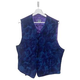 Gilet Kenzo in velluto a coste blu e raso Blu Viola scuro