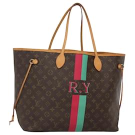 Louis Vuitton-LOUIS VUITTON Monogram LV My Heritage Neverfull GM Tote Bag Red Green Auth MX464-Red,Green,Monogram