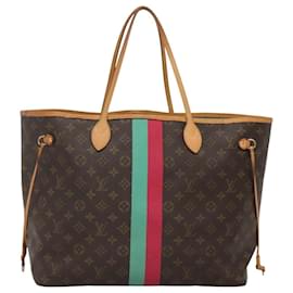 Louis Vuitton-LOUIS VUITTON Monogram LV My Heritage Neverfull GM Tote Bag Red Green Auth MX464-Red,Green,Monogram