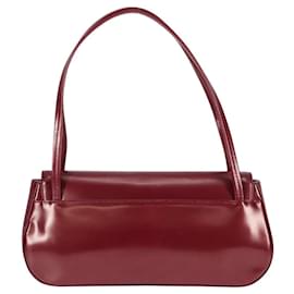 Givenchy-GIVENCHY Shoulder Bag Patent leather Bordeaux Gold Auth 124490V-Golden,Dark red