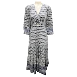 Veronica Beard-Veronica Beard Off White Multi Dinia Dress-Blue