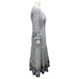 Veronica Beard-Veronica Beard Off White Multi Dinia Dress-Blue