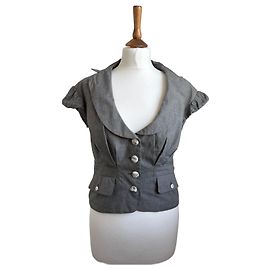 Top Love Moschino de algodón gris Gris