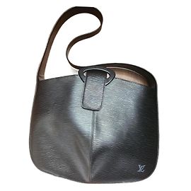 Autre Marque Louis Vuitton Epi Reverie Handbag Black Leather Black