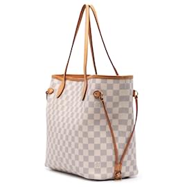 Louis Vuitton-Louis Vuitton White Damier Azur Neverfull MM-White