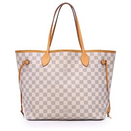 Louis Vuitton-Louis Vuitton White Damier Azur Neverfull MM-White