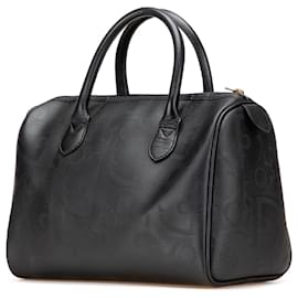 Dior-Dior Black Diorissimo Trotter Coated Canvas Boston Bag-Black