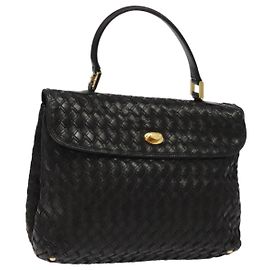 Borsa a mano BALLY in pelle nera e oro Auth BA2296 Nero D'oro