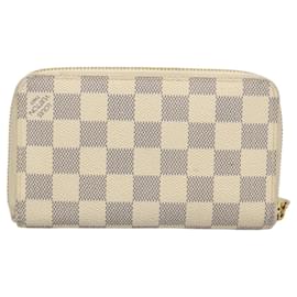 Louis Vuitton-LOUIS VUITTON Damier Azur Zippy Compact Wallet Long Wallet N60029 LV Auth 123451-Other