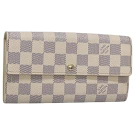 Louis Vuitton-LOUIS VUITTON Damier Azur Portefeuille Sarah Long Wallet N61735 LV Auth 123074-Other