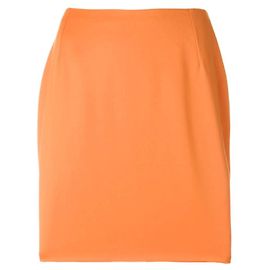 Gianni Versace Orange Wool Mini Skirt Orange