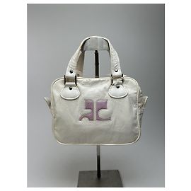 Sac en cuir verni Courreges vintage blanc neuf Blanc