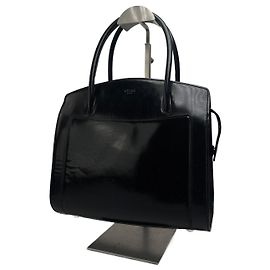Céline Vintage Celine Paris Handtasche aus schwarzem Lackleder Schwarz