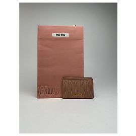 Tarjetero de cuero vintage Miu Miu rosa Rosa