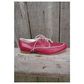 Carel Derbies Red Lambskin Leather Red