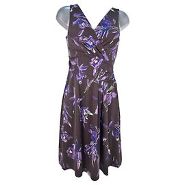 Robe fleurie Ralph Lauren marron polyester Marron