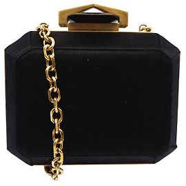 NEW ALEXANDER MCQUEEN MINAUDIERE DIAMOND BRIDGE 375250 HANDBAG Black
