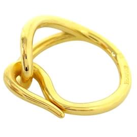Hermès-ANNEAU DE FOULARD HERMES JUMBO METAL DORE H601702S00 SCARF RING GOLDEN-Doré