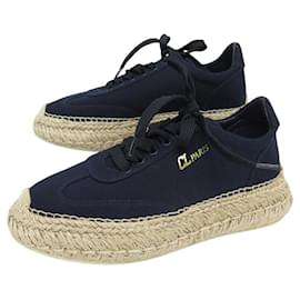 Christian Louboutin-NEW CHRISTIAN LOUBOUTIN ESPASNEAK 38 BLUE CANVAS SHOES-Navy blue