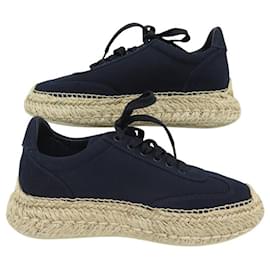 Christian Louboutin-NEW CHRISTIAN LOUBOUTIN ESPASNEAK 38 BLUE CANVAS SHOES-Navy blue