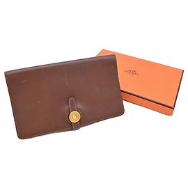 Hermès Hermes Dogon Duo MM Bi-fold Long Wallet Brown