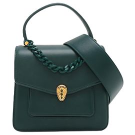 Bulgari Bolsa de ombro de couro Serpenti da Bvlgari Verde