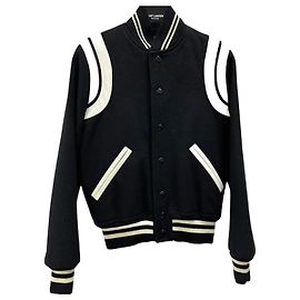 Saint Laurent SLP Teddy Baseballjacke Größe 36 Schwarz