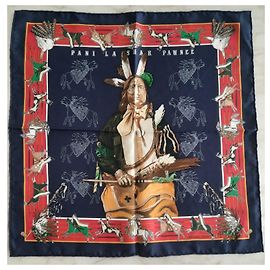 Hermès Gavroche intitolato 'Pani la Shar Pawnee' da Olivier Kermit Multicolore