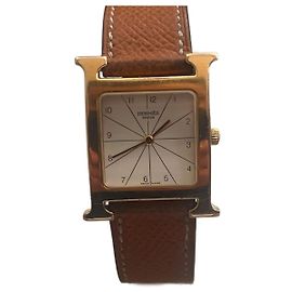 Montre Hermès Heure H RS1501 plaqué or Doré