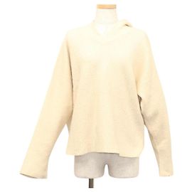 Chrome Hearts Long Sleeve Knitted Fabrics Jacket cotton Cream Auth PP635M Cream