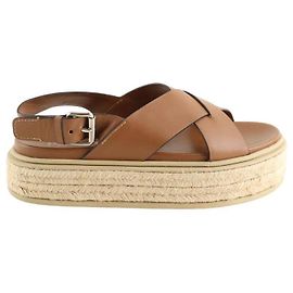 Prada Sandales en cuir marron Marron