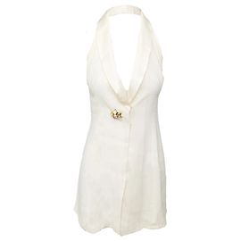 Robe Mini Halter Emporio Armani Blanc cassé