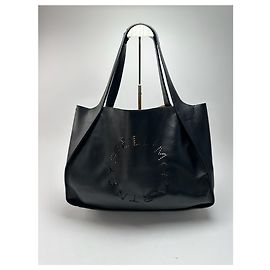 Stella Mc Cartney Borsa logo in pelle vegana Stella McCartney vintage nera Nero