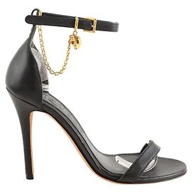 Alexander Mcqueen Saltos de couro preto Preto