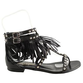 Saint Laurent Sandali in pelle neri Nero