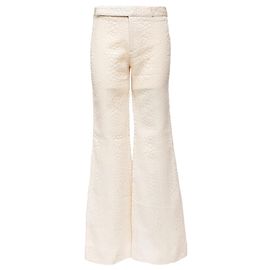 Gucci Schlaghose mit Textur in Eggshell Aus weiß