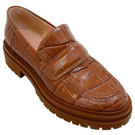 Braune Leder Argo Slipper von Gianvito Rossi Braun