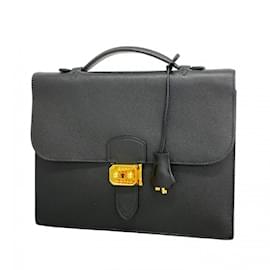 Hermès-Hermes Bag Sac A Depeche 27 Veau Epsom Black J Stamp Men's-Black