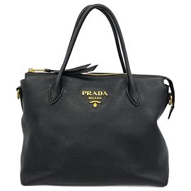 Prada Black Leather Handbag Black