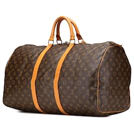 Louis Vuitton-Louis Vuitton Brown Monogram Keepall 55-Brown