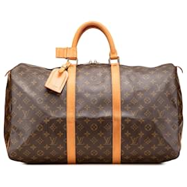 Louis Vuitton-Louis Vuitton Brown Monogram Keepall 50-Brown