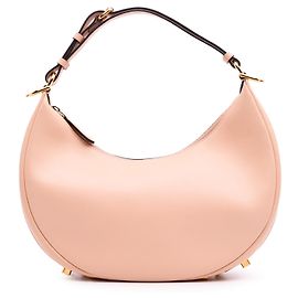Fendi Pink Pequena Bolsa Hobo Fendigraphy de Couro Rosa