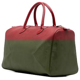 Dior-Dior Red Diorissimo Trotter Coated Canvas Travel Bag-Red