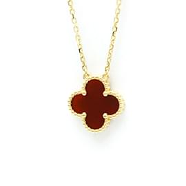 Vintage Alhambra Halskette von Van Cleef & Arpels Rot Golden
