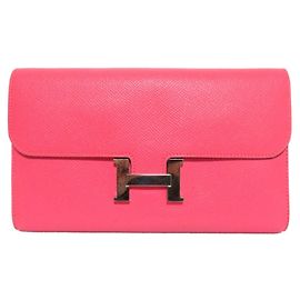 Hermès Hermes Epsom Constance Long Wallet Pink